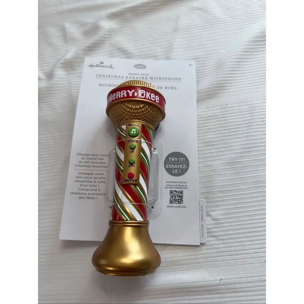 Hallmark Party Merry-Okee Christmas Karaoke Microphone New With Tags